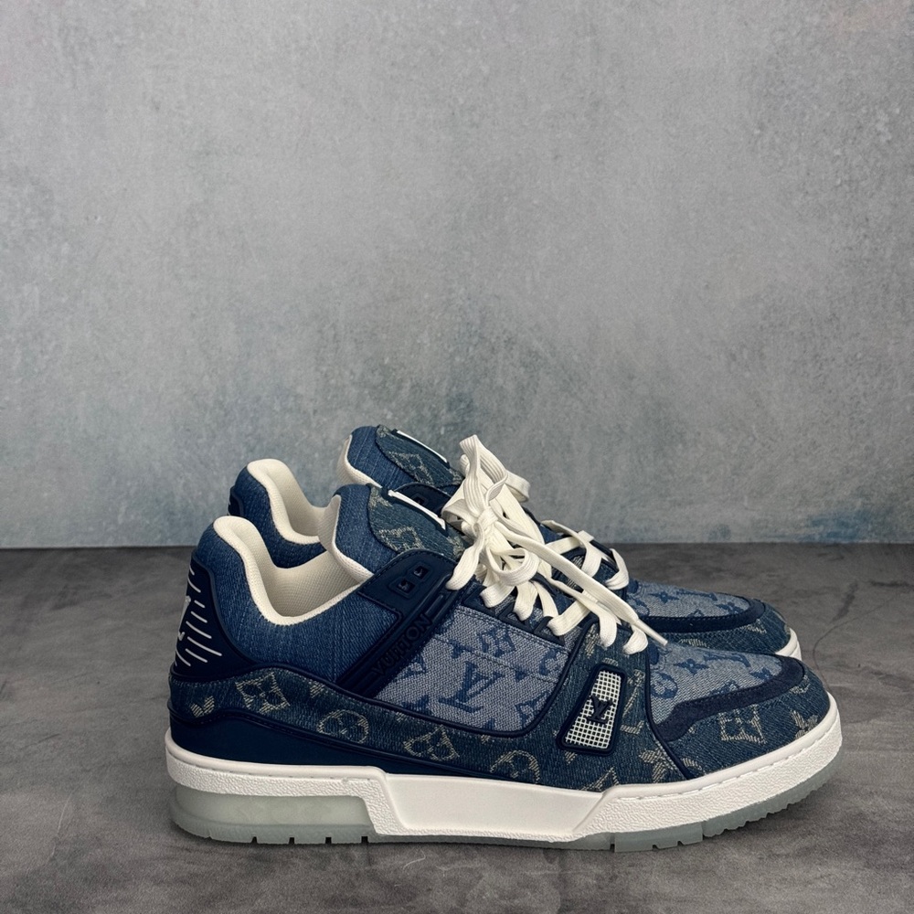 Louis Vuitton Trainer Monogram Blue Denim Virgil Abloh Era LV 8 (Fits US8.5-9.5) - Picture 3 of 11